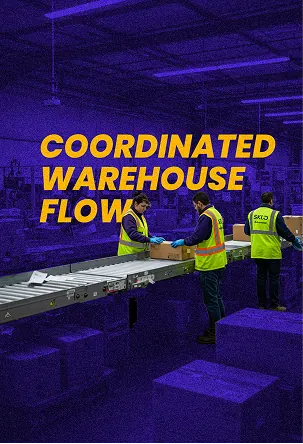 Coordinated warehouse staff packing COD shipments