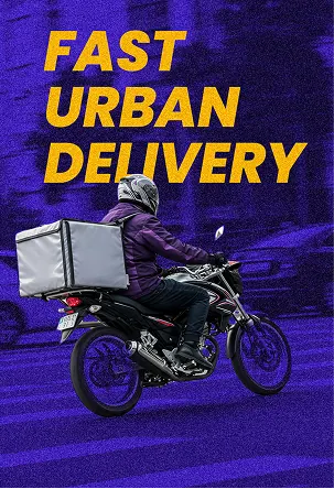 COD courier on motorbike delivering parcel in LATAM city